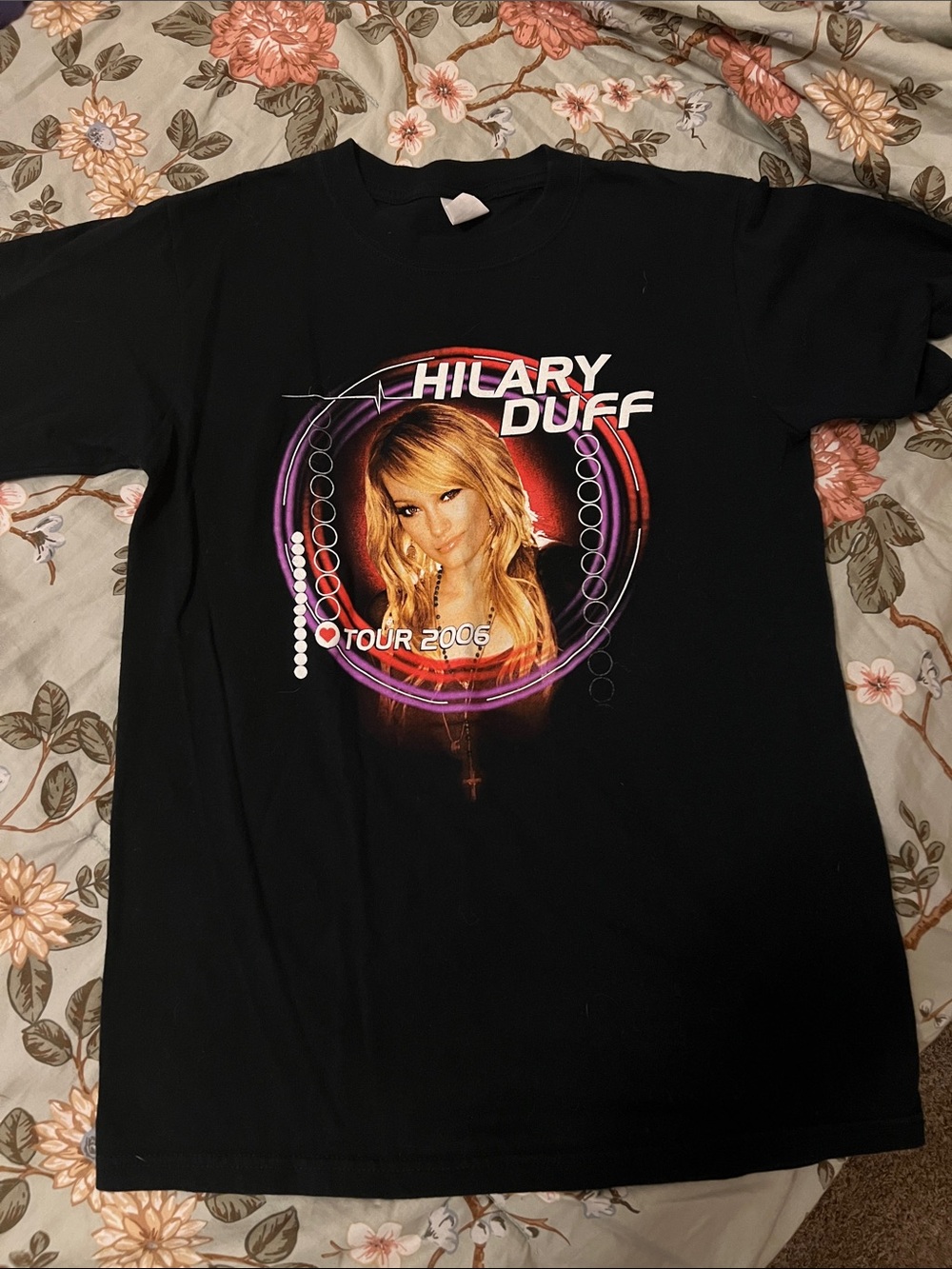 Vintage Authentic Hilary Duff Tour 2006 Black Graphic Tee